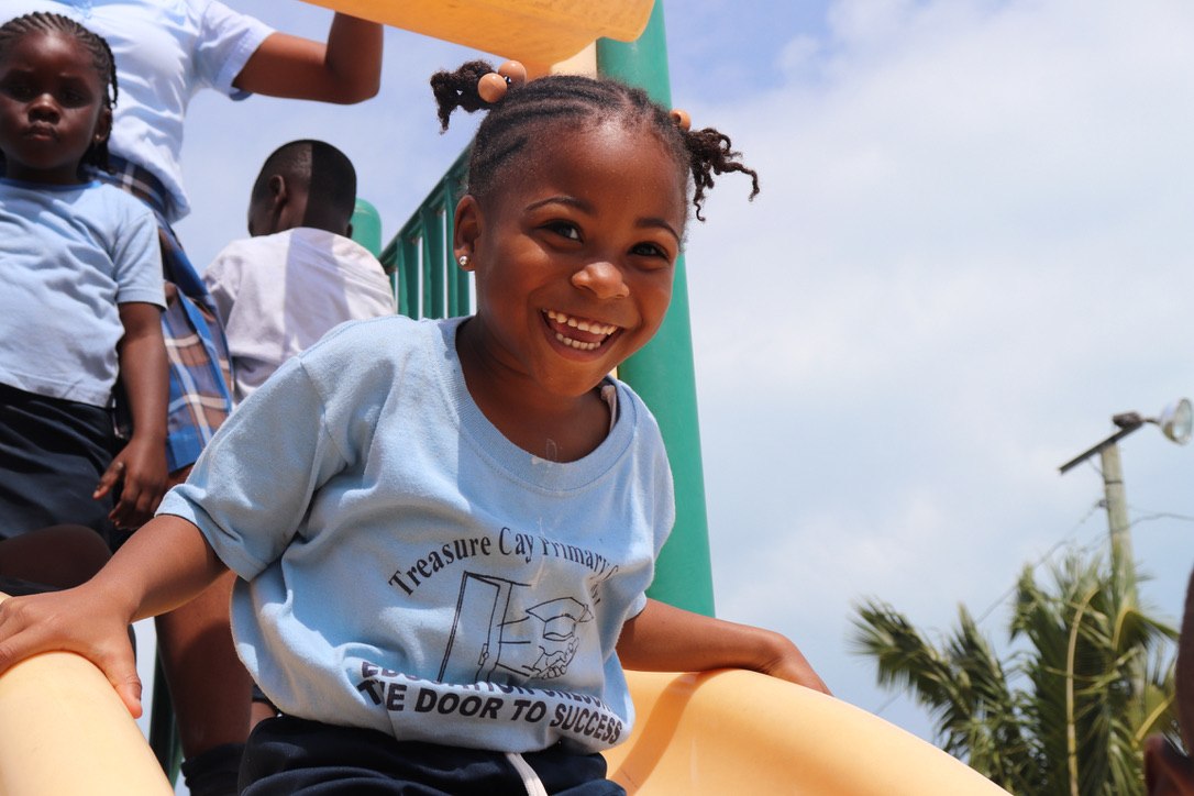 A student playing in Abaco